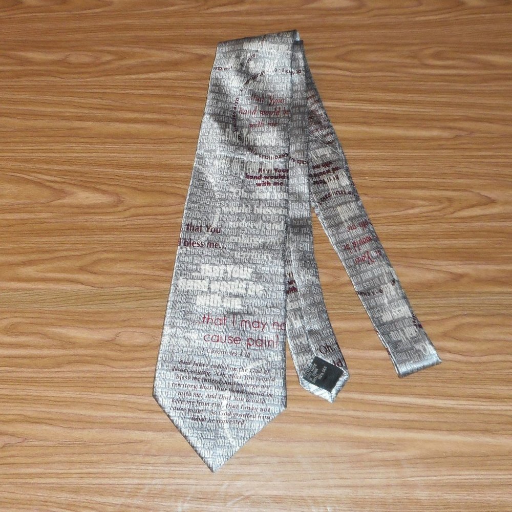 Christian scripture silk tie 1 Chronicles 4:10 - Picture 4 of 8